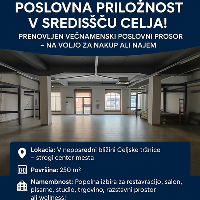 Oddamo poslovni prostor na mestni tržnici Celje