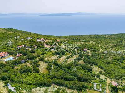 Labin, zemljišče z gradbenim dovoljenjem, pogled na morje